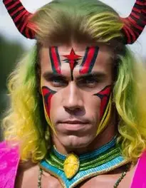 Ultimate Warrior Fancy Dress face swap