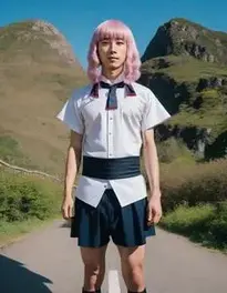 Kasou Wig Fancy Dress face swap