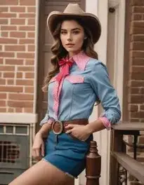 Preppy Cowgirl Fancy Dress face swap