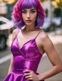Purple Wig Fancy Dress face swap