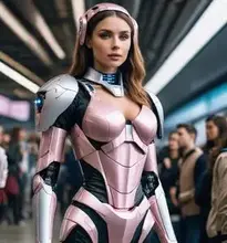 Fembot Fancy Dress face swap