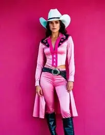 Pink Cowgirl Fancy Dress face swap