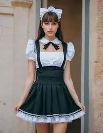 French Maid Dress Fancy Dress face swap
