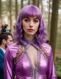 Purple Wig Fancy Dress face swap