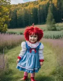 Raggedy Ann Fancy Dress face swap