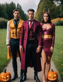 Trio Halloween Fancy Dress face swap
