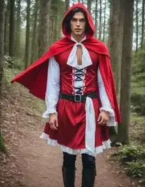 Male Red Riding Hood Fancy Dress Face Swap