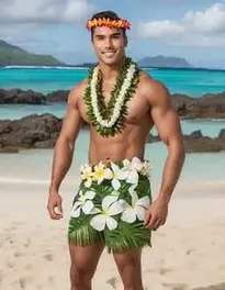 Hawaiian Party Outfit Male Fancy Dress face swap