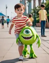 Mike Wazowski Boy Fancy Dress face swap