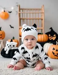 Family Halloween Costume With Newborn face swap