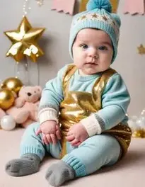 New Years Outfit Newborn Fancy Dress face swap