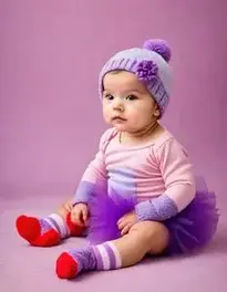 Newborn Purple Tutu Fancy Dress face swap