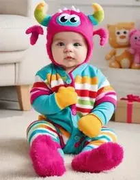 Newborn Monster Costume Fancy Dress. face swap