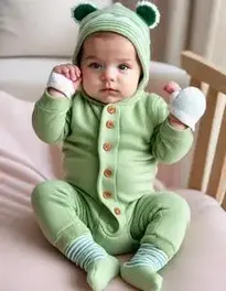 Sage Newborn Outfit Fancy Dress face swap