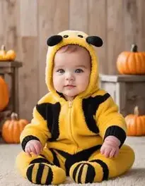 Infant Bumble Bee Halloween Costume face swap