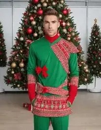 Christmas Tree Costume Men Fancy Dress face swap