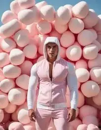 Marshmallow Blow Up Fancy Dress face swap