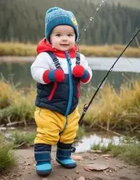 Infant fishing clothes Fancy Dress face swap