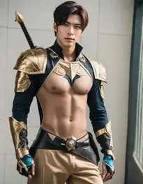 Handsome Male Cosplayers Fancy Dress face swap