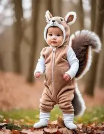 Infant squirrel costume Fancy Dress face swap