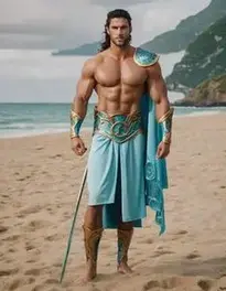Men Poseidon Fancy Dress face swap