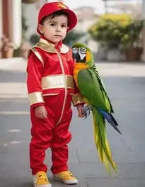 Boy Parrot Fancy Dress face swap