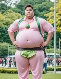 Cosplay Fat Guy Fancy Dress face swap