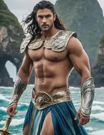 Men Poseidon Fancy Dress face swap