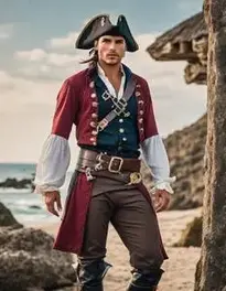 Simple Pirate Costume Men Fancy Dress face swap