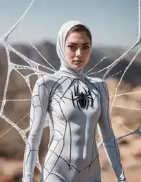 Ghost Spider Costume Woman Fancy Dress face swap