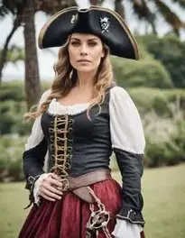 Glamorous Lady Pirate Fancy Dress face swap