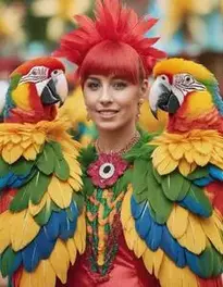 Parrot Costume Woman Fancy Dress face swap