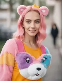Woman Care Bear Halloween Fancy Dress face swap
