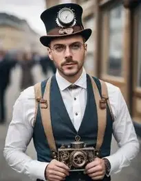 Steampunk Men Outfit Fancy Dress face swap