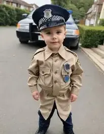 Boy Police Fancy Dress face swap