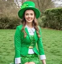 chinese dress ladies Green Tailcoat Jacket Ladies Patricks Day Costume main image 0