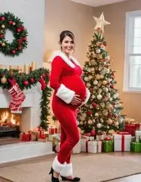 Pregnant Christmas Fancy Dress face swap