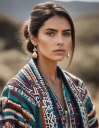 Aztec Jacket Woman face swap