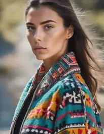 Aztec Jacket Woman face swap