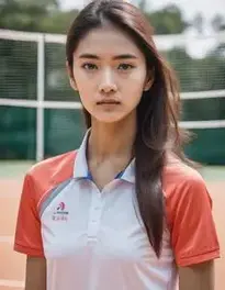 Badminton Attire Female face swap