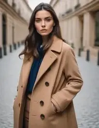 Camel Coat Woman face swap