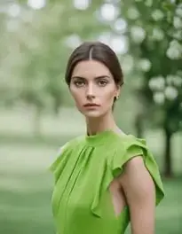 Bright Green Dress face swap