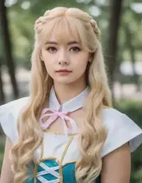 Blonde Hair Cosplay face swap