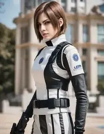 Female Leon Kennedy Cosplay face swap