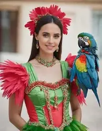 Parrot Costume Woman face swap