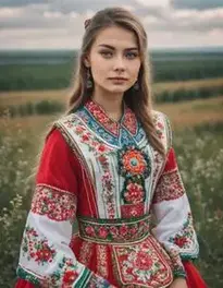 Russian Traditional Dress Female face swap