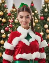 Santas Elf Costume Female face swap