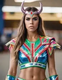 Woman Ultimate Warrior face swap