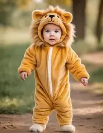 Lovable Lion Costume Infant face swap