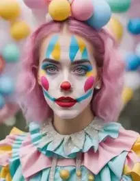 Pastel Diamond Clown Woman face swap